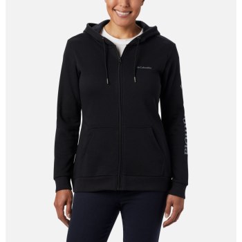 Columbia Logo Full Zip, Sudaderas Con Capucha Negros Para Mujer | 481569-ECT